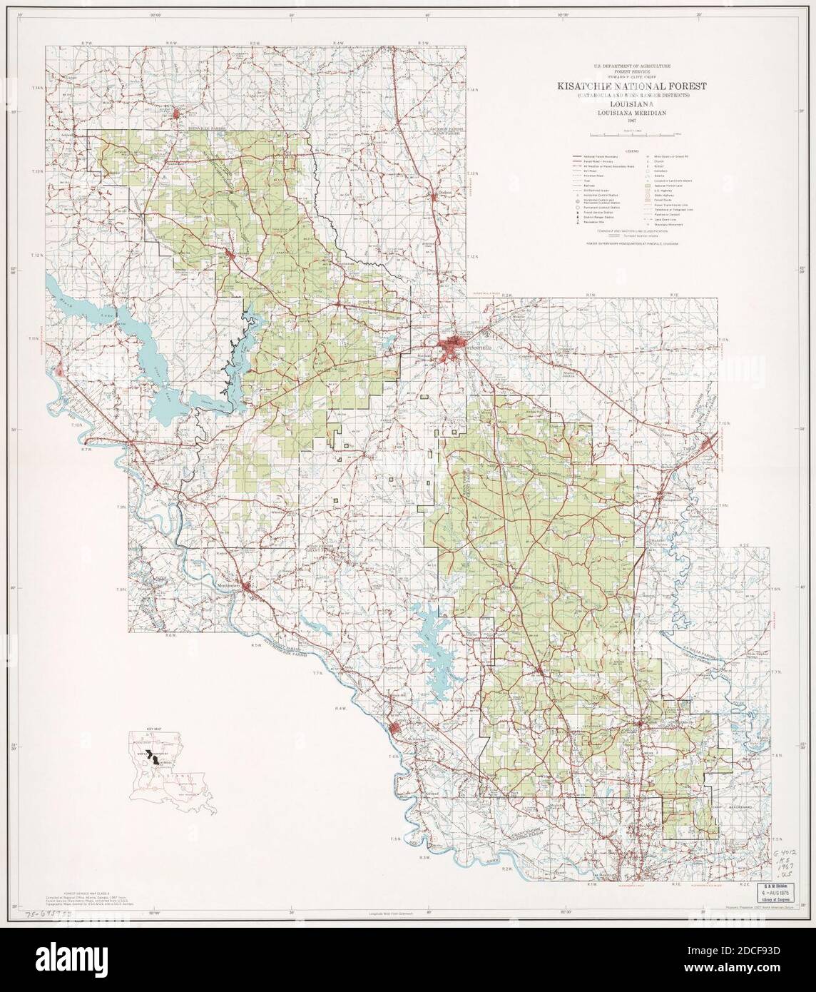 Kisatchie National Forest Map Kisatchie National Forest (Catahoula And Winn Ranger Districts), Louisiana  Stock Photo - Alamy