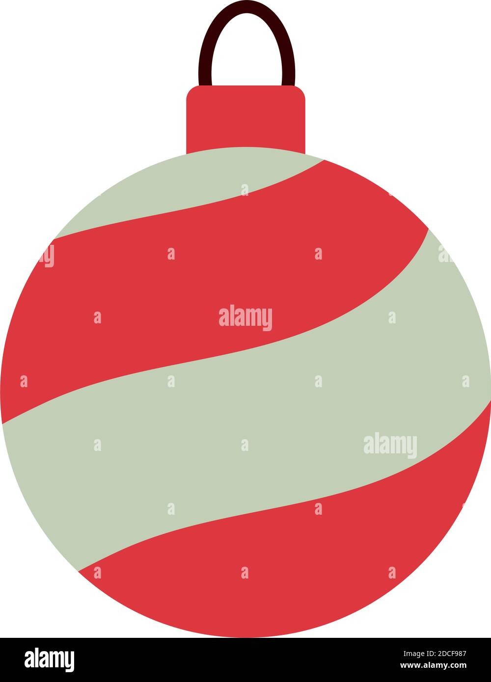 happy merry christmas ball flat style icon vector illustration design ...