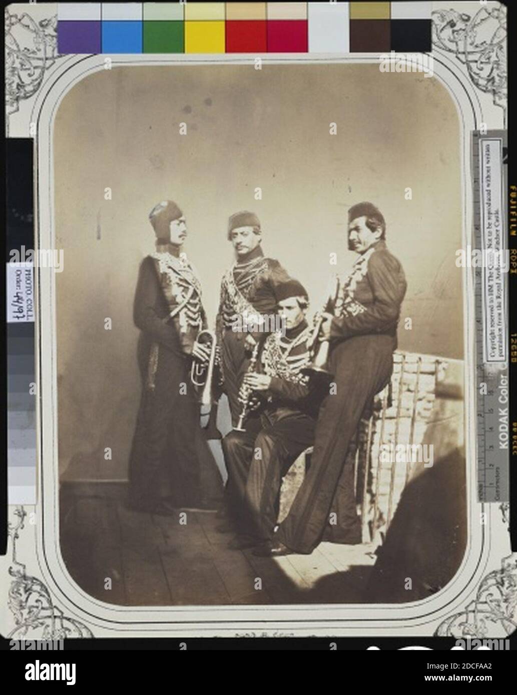 Kırım Savaşı Türk askeri bando 4 üyesi 1854 senesi. Stock Photo