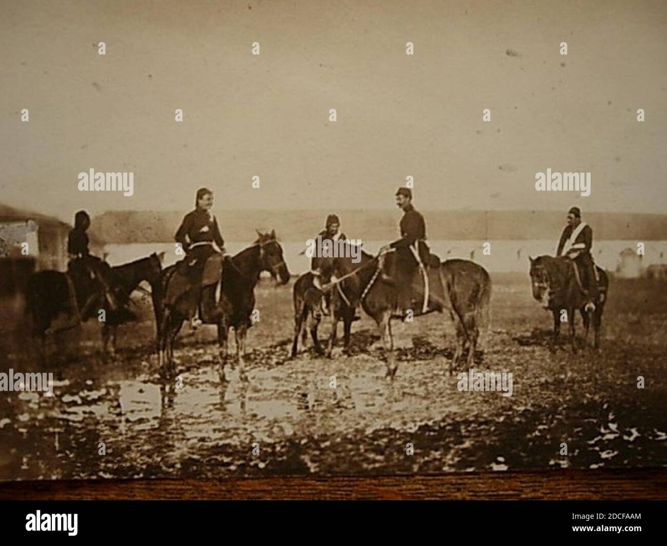 Kırım Savaşı Türk topçu subayları 1855 senesi. Stock Photo