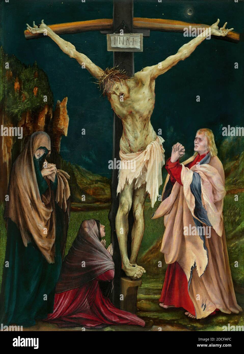 Matthias Grünewald, (artist), German, c. 1475/1480 - 1528, The Small Crucifixion, c. 1511/1520, oil on panel, overall: 61.3 x 46 cm (24 1/8 x 18 1/8 in.), framed: 74.4 x 59 x 2.5 cm (29 5/16 x 23 1/4 x 1 in Stock Photo
