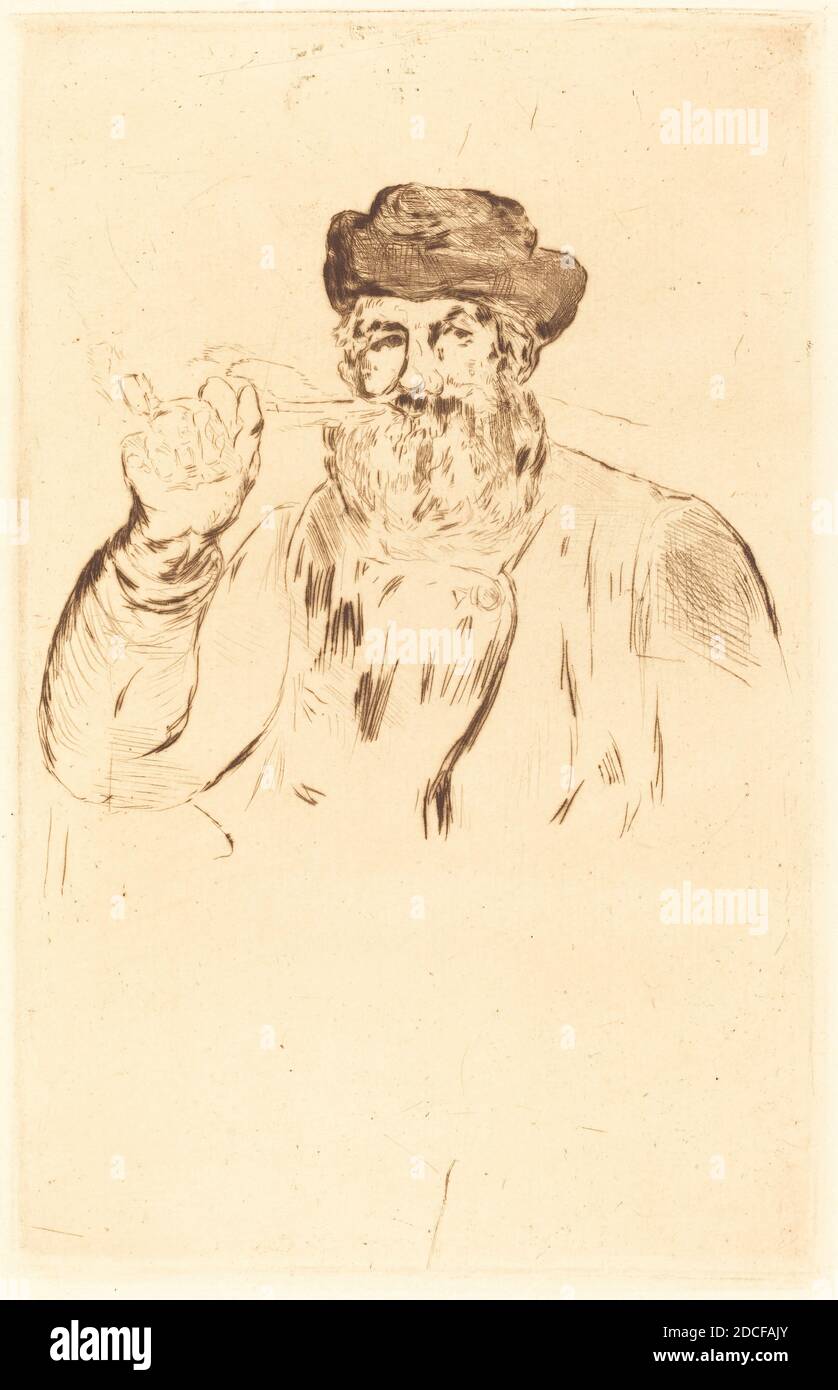 Edouard Manet, (artist), French, 1832 - 1883, The Smoker (Le fumeur), 1866, etching and drypoint Stock Photo
