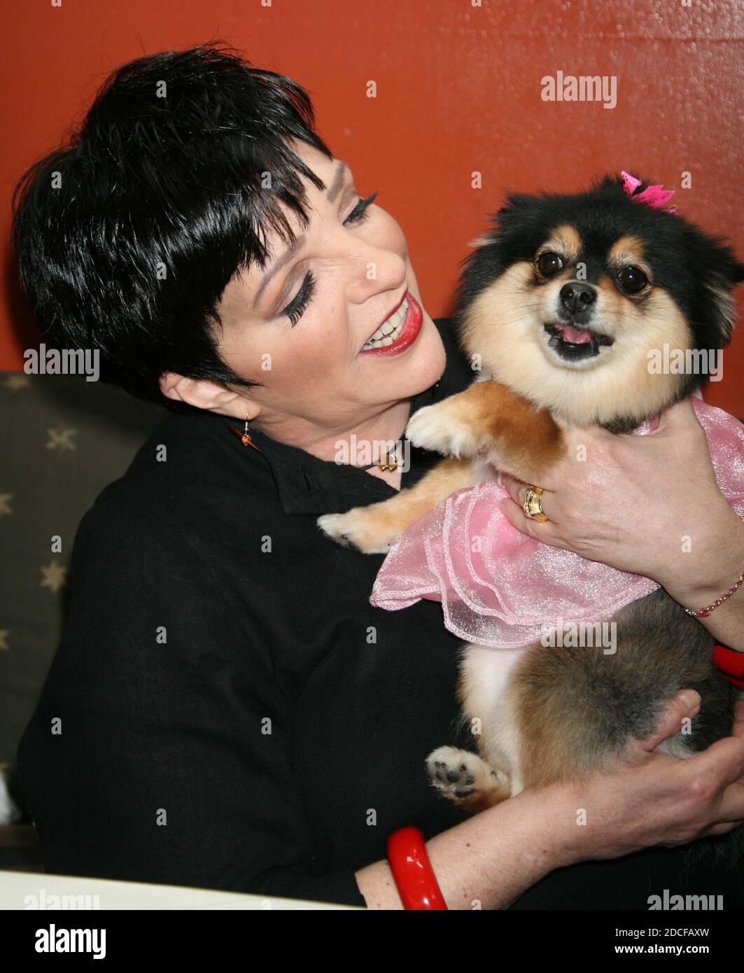Liza Minnelli judging dogs at the Rubyfruit Pet Pride Pageant benefiting the Mayor's Alliance