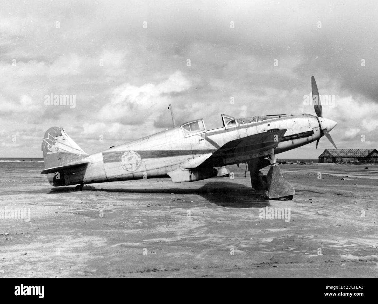 Ki-61 at Fukuoka in 1945. Stock Photo