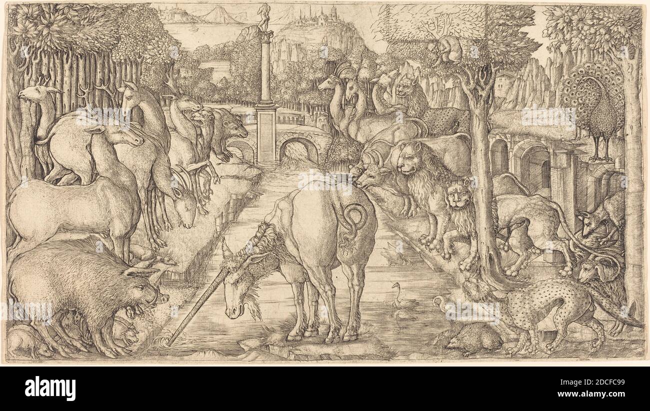 Jean Duvet, (artist), French, 1485 c. 1570, The Unicorn Purifies the