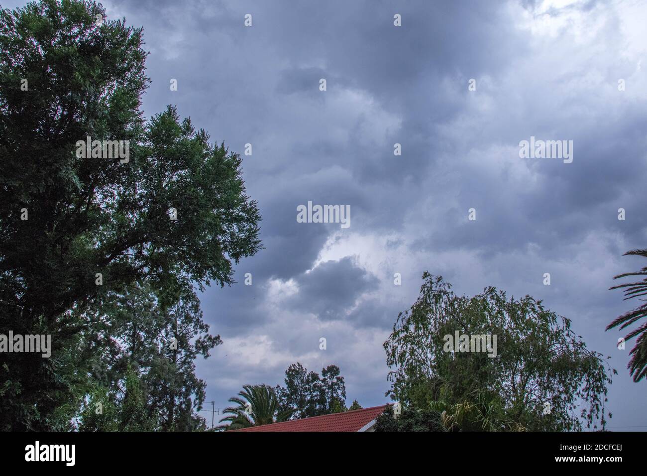 Summer thunderstorm buildup over the Highveld in Gauteng, South Africa Stock Photo