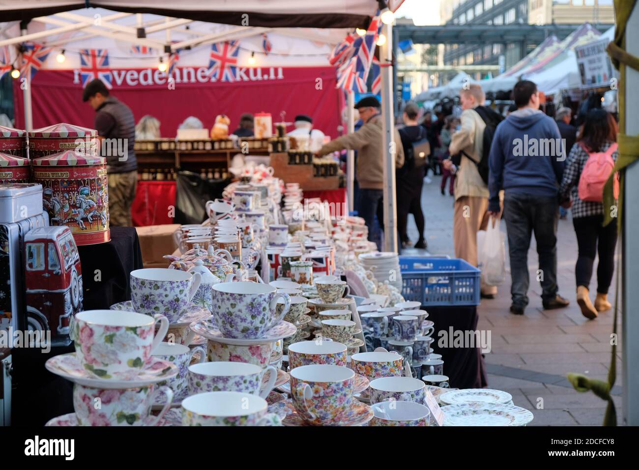 Glassware Sale on Market Stock Photo Alamy