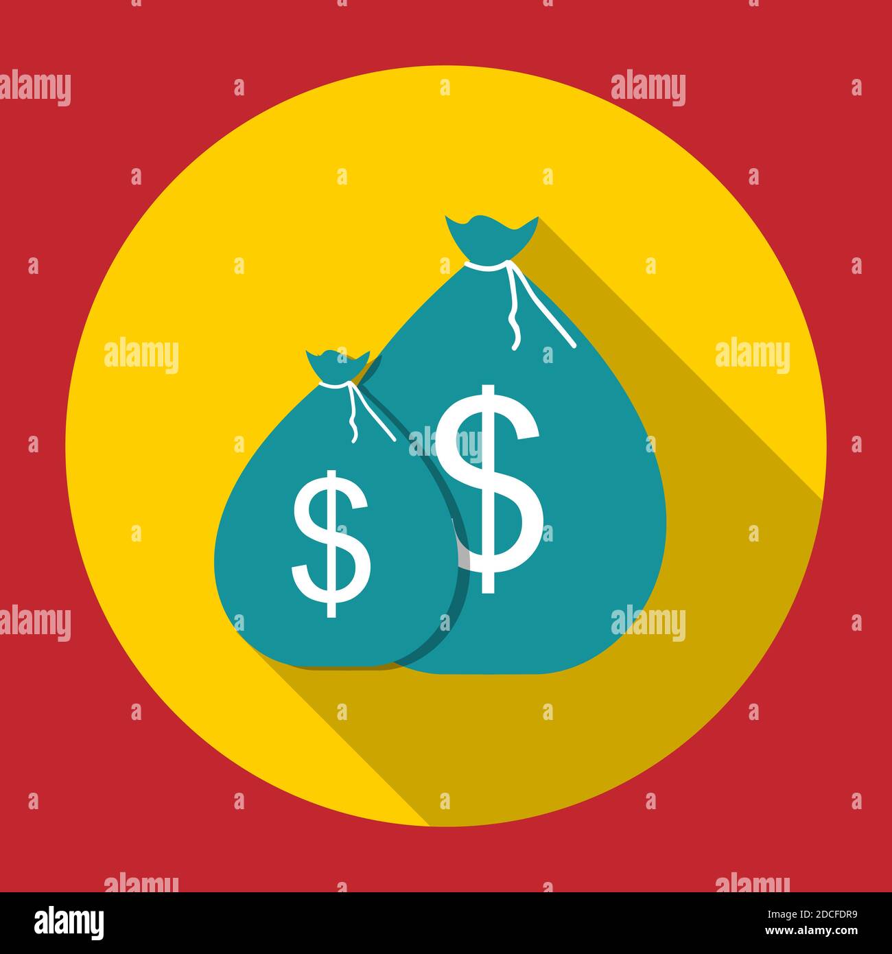 Money Bag in Modern Flat Style Icon Concept for Web. Illustration Stock ...