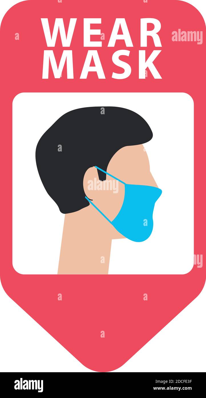 Please wear face mask sign Stock Vector Images - Alamy