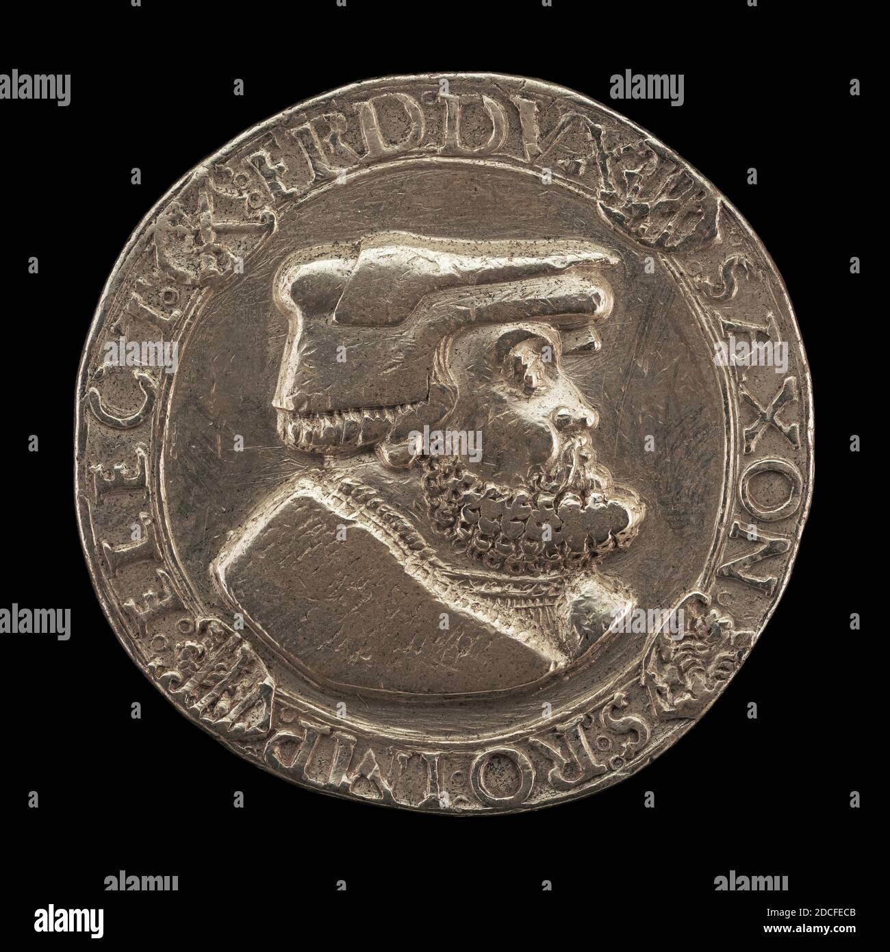 German 16th Century, (artist), Friedrich III the Wise, 1463-1525, Duke and Elector of Saxony 1486, 1522, silver/Struck, overall (diameter): 4.29 cm (1 11/16 in.), gross weight: 25.96 gr (0.057 lb.), axis:3:00 Stock Photo