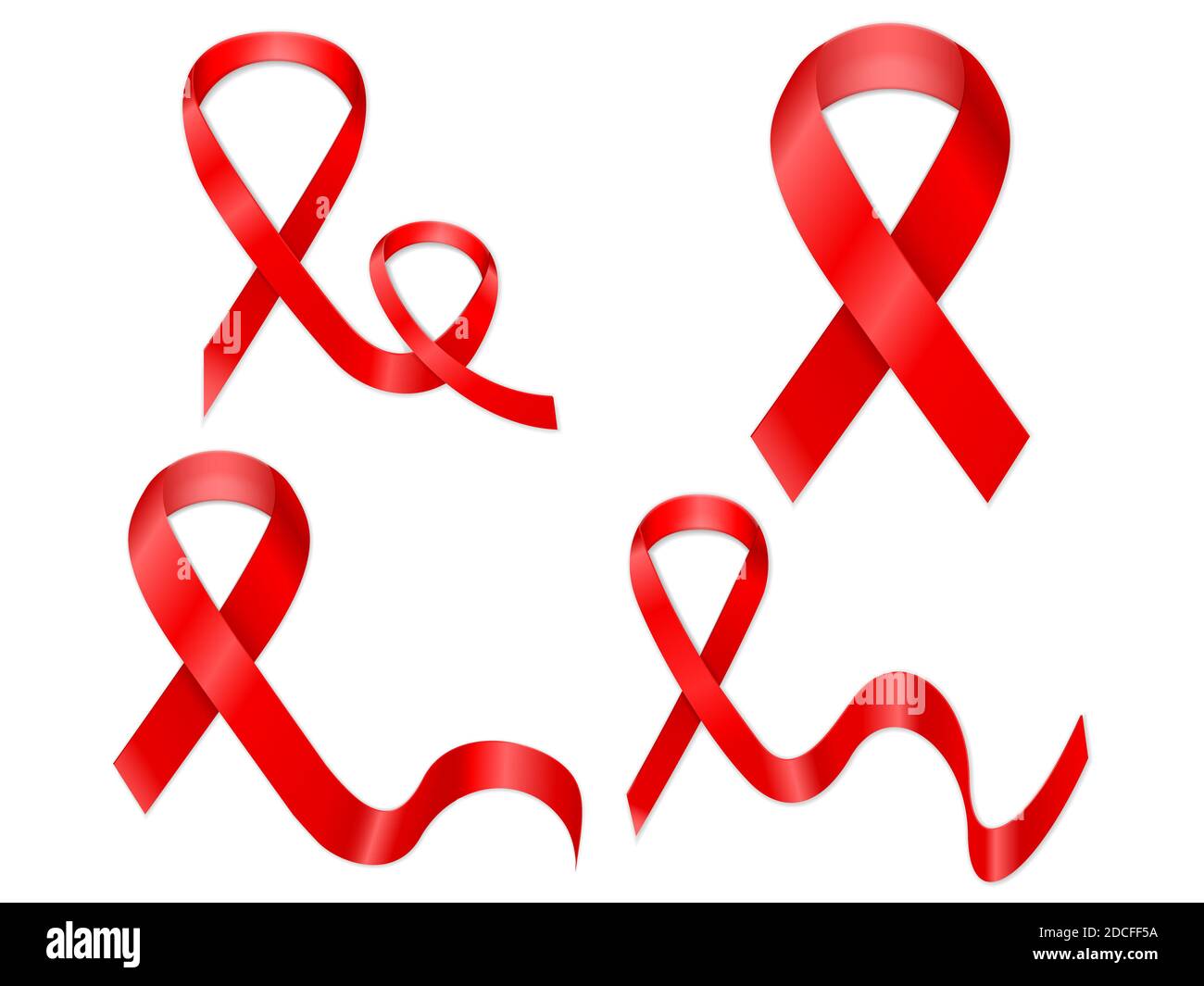 Aids ribbon set on a white background. Vector illustration Stock Photo ...