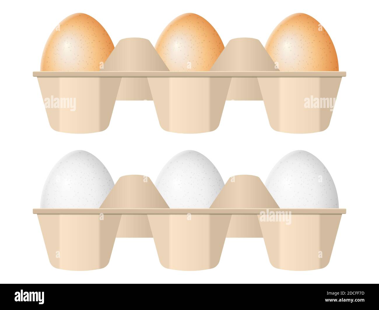 Eggs in carton box on a white background Stock Photo - Alamy