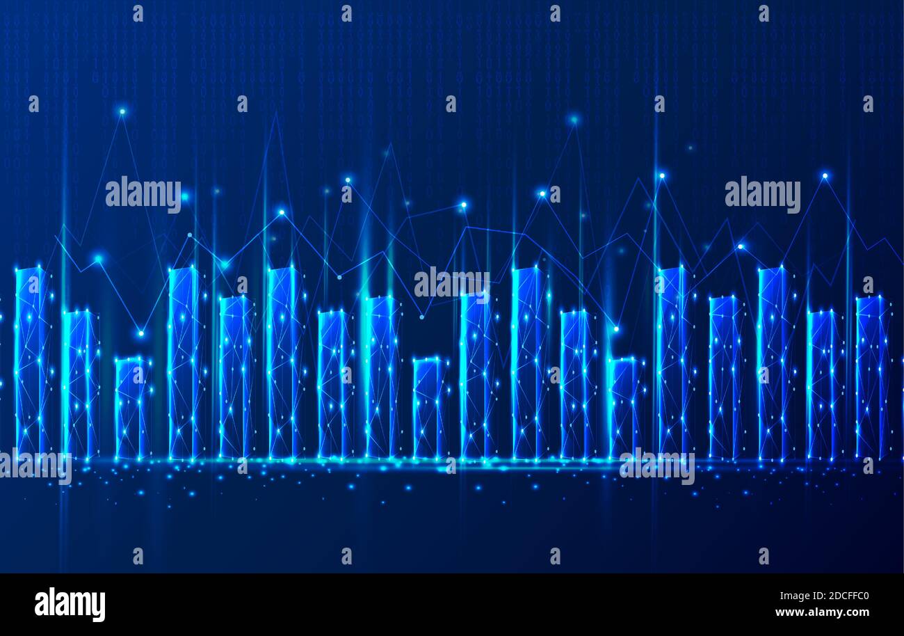 Vector tech polygonal blue background. Stock Vector
