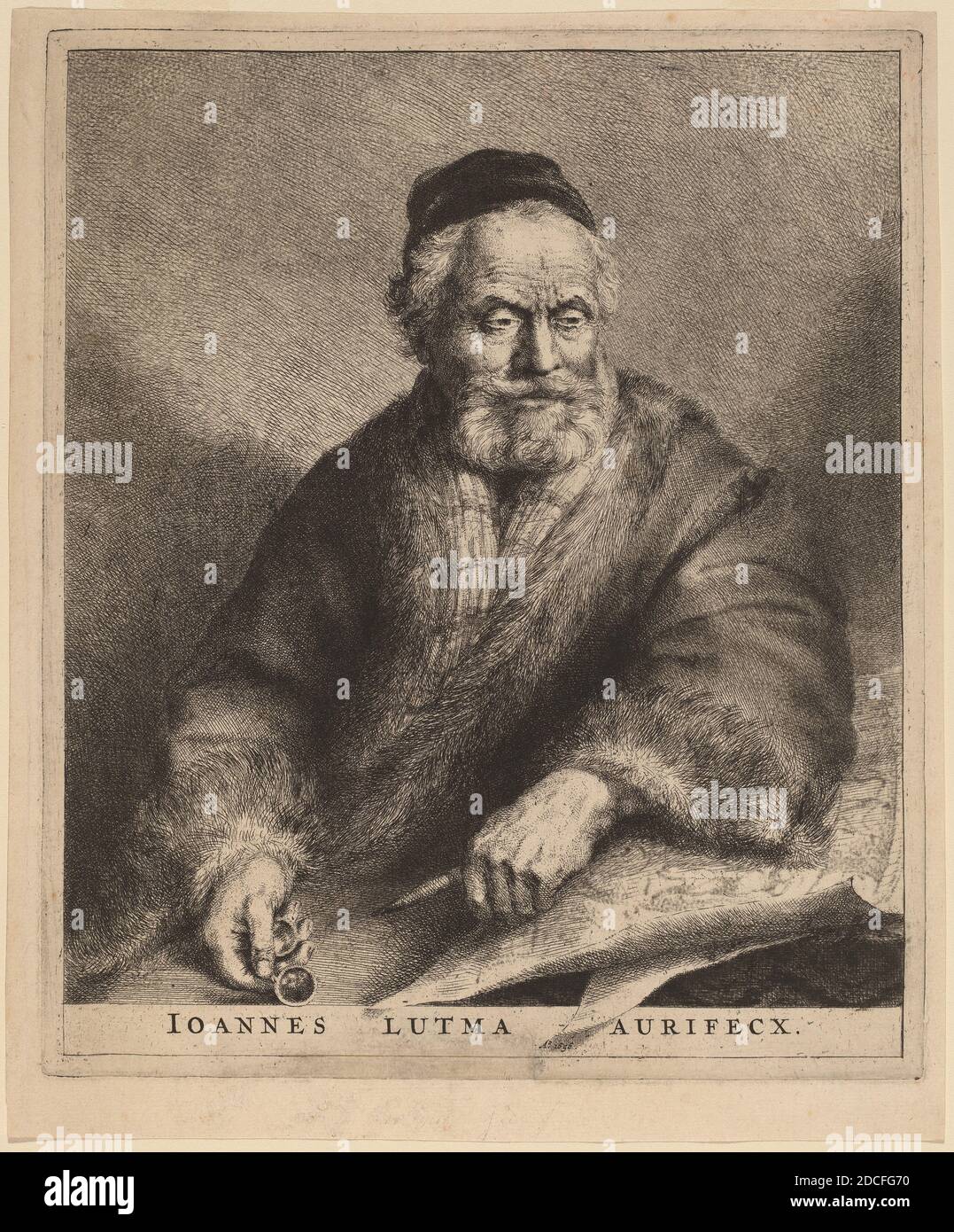 Jan Lutma II, (artist), Dutch, 1624 - 1689, Janus Lutma, the Elder, 1656, etching, strengthened with some punch Stock Photo