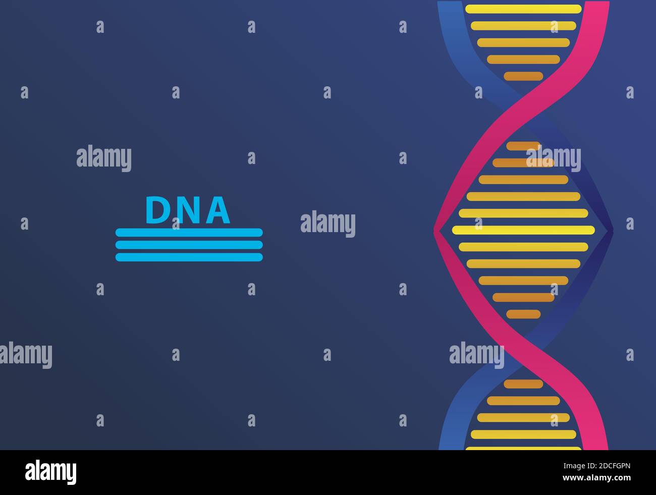 Dna Lettering Classification dna molecule structure and lettering in blue background vector ...