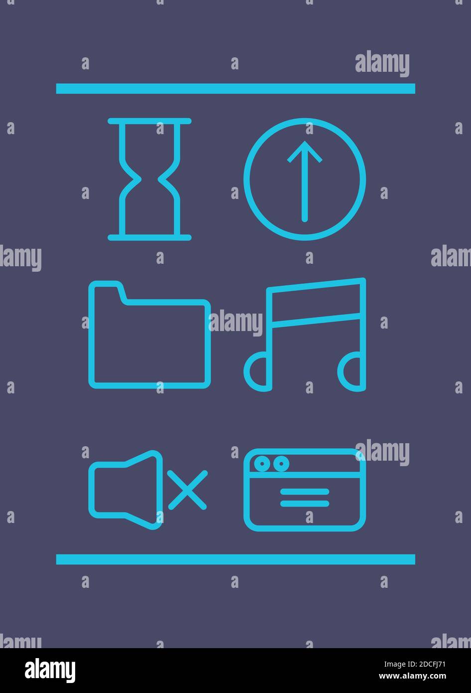 interface user set line style icons vector illustration design Stock Vector