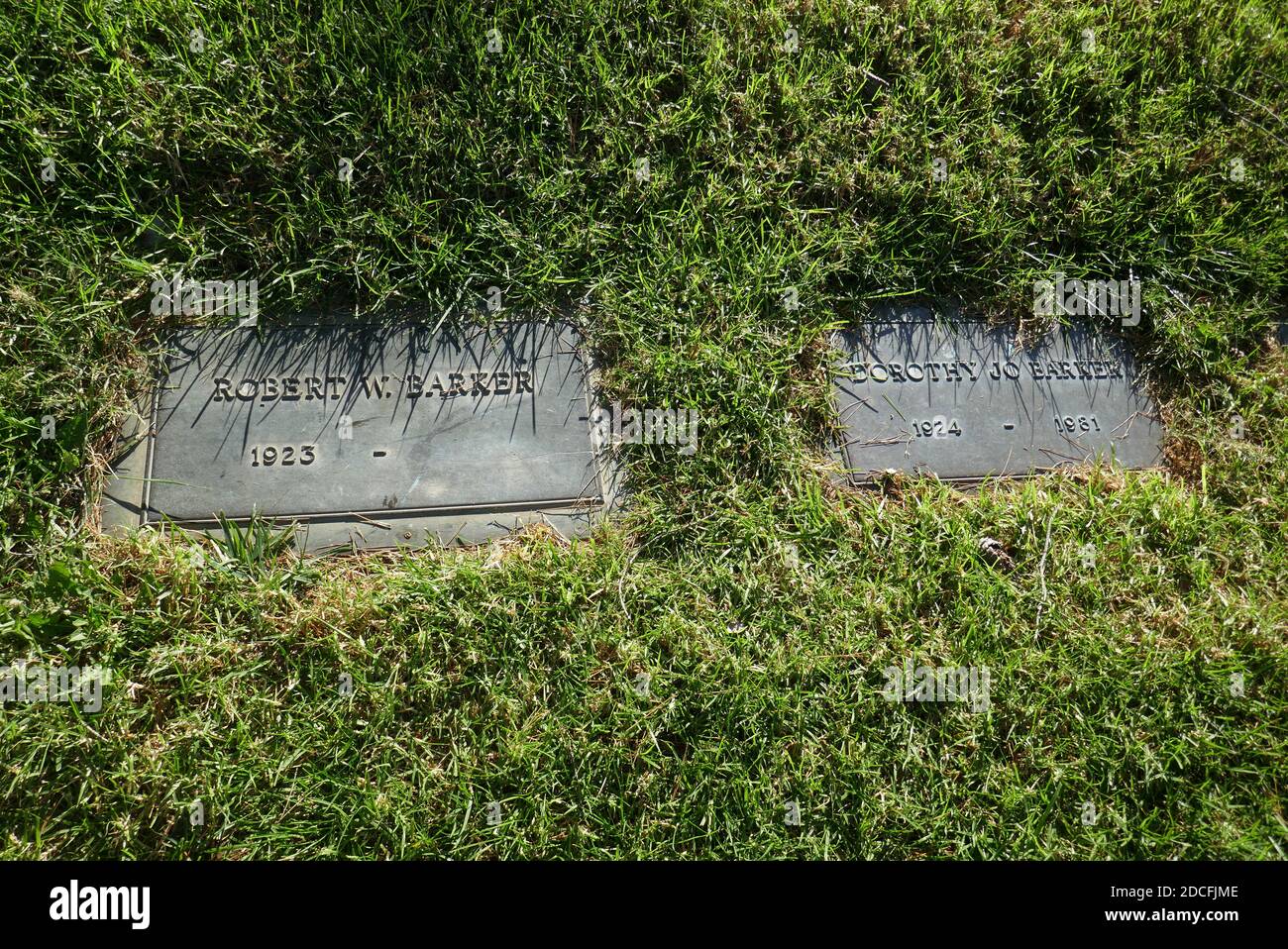 Los Angeles, California, USA 19th November 2020 A general view of atmosphere of Television Host Bob Barker's Future Grave and wife Dorothy Barker's Grave at Forest Lawn Memorial Park Hollywood Hills on November 19, 2020 in Los Angeles, California, USA. Photo by Barry King/Alamy Stock Photo Stock Photo