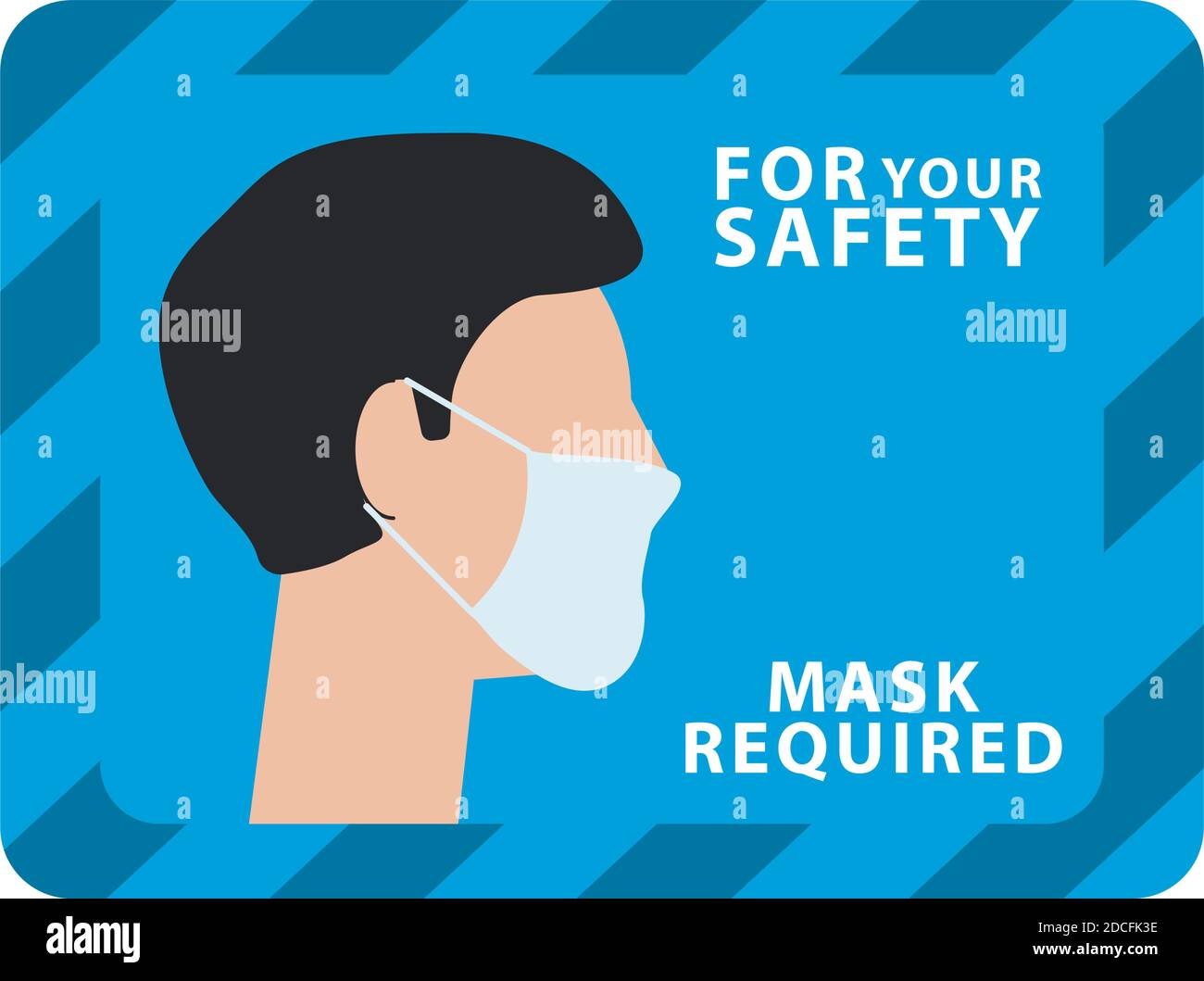 Mask Required Label mask required advertise label with profile man wearing mask vector ...