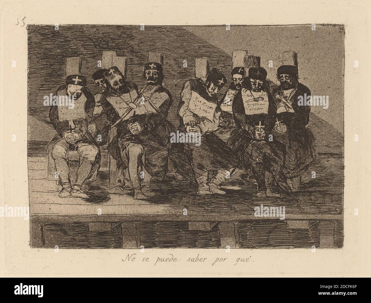 Francisco de Goya, (artist), Spanish, 1746 - 1828, No se puede saber por que (One Can't Tell Why), Desastres de la guerra: pl.35, (series), 1810/1820, etching, burnished lavis, drypoint and burin Stock Photo