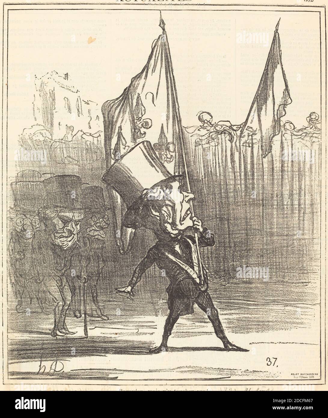 Honoré Daumier, (artist), French, 1808 - 1879, Regardez, mais n'y touchez pas!, Actualités, (series), 1871, gillotype on newsprint Stock Photo