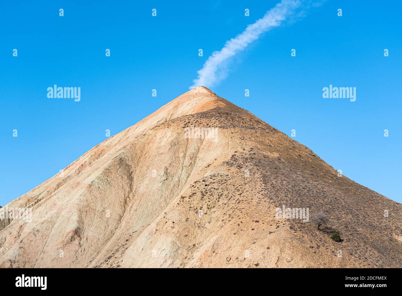 Pyramid shaped mountain peak scenery Stock Photo