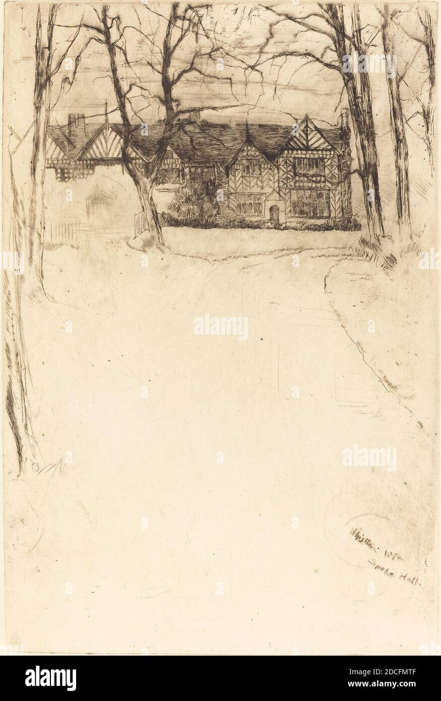 James McNeill Whistler, (artist), American, 1834 - 1903, Speke Hall, No.1, 1870, etching and drypoint Stock Photo