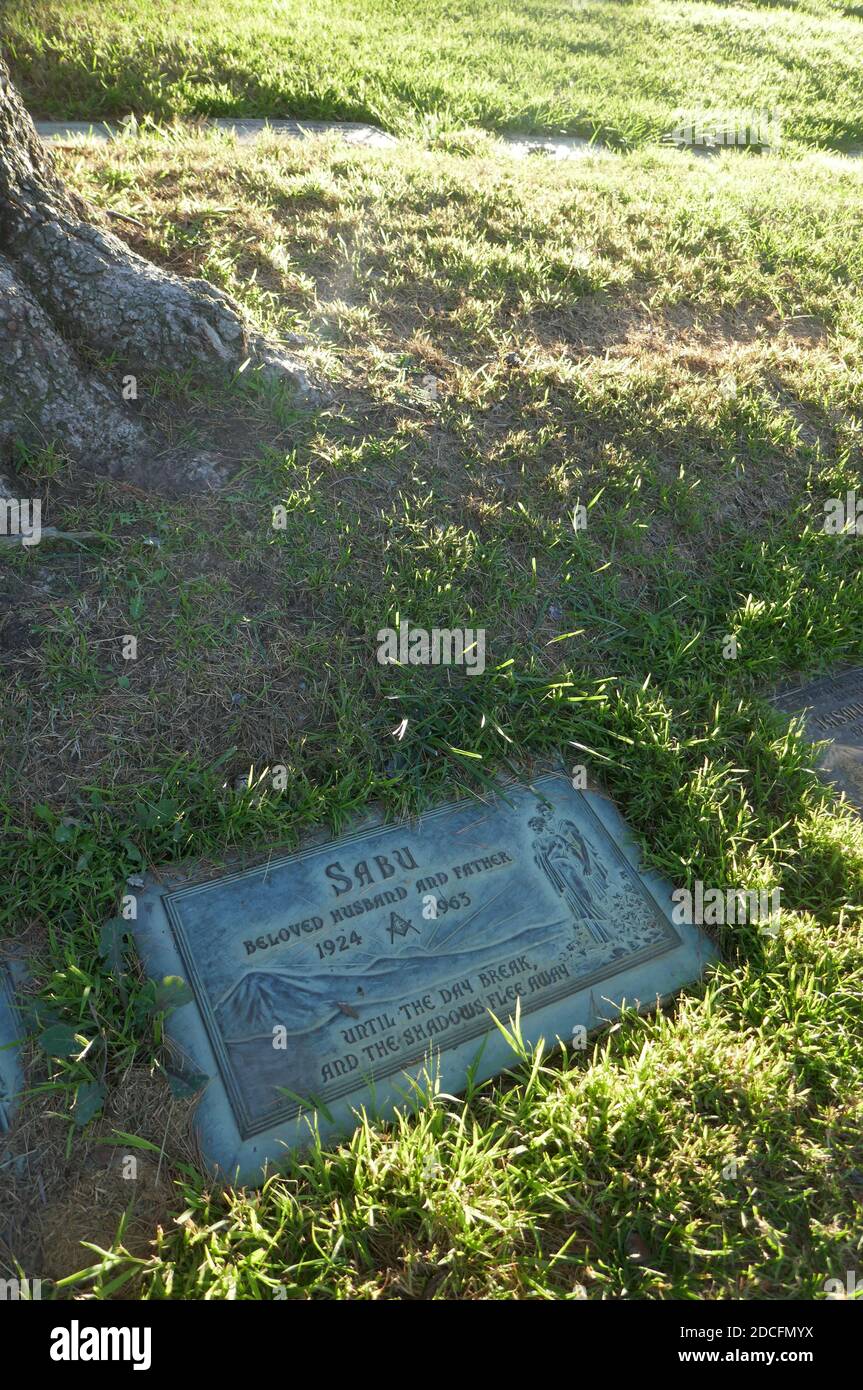 Los Angeles, California, USA 19th November 2020 A general view of atmosphere Sabu Dastagir's Grave at Forest Lawn Memorial Park Hollywood Hills on November 19, 2020 in Los Angeles, California, USA. Photo by Barry King/Alamy Stock Photo Stock Photo