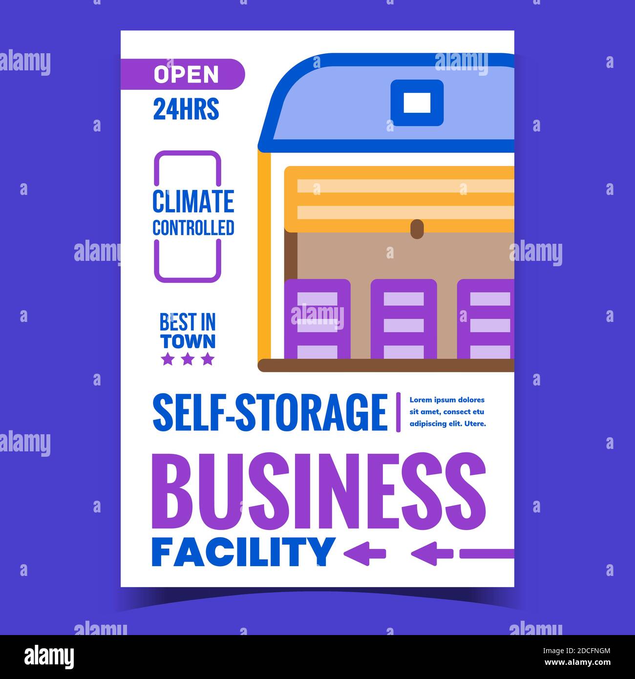 Selfstorage Facility Business Promo Poster Vector Stock Vector Image & Art Alamy