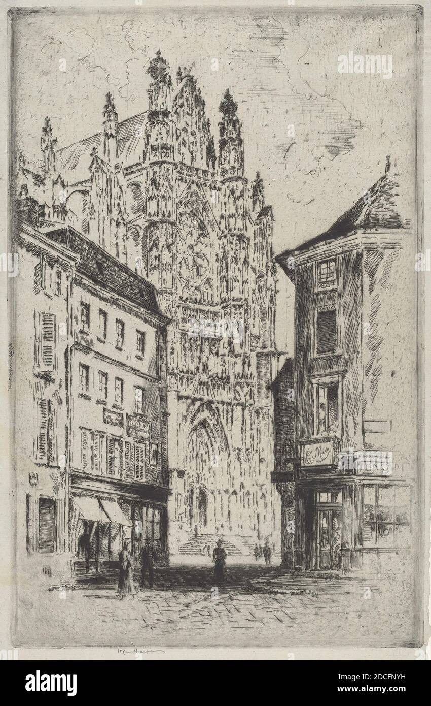 Joseph Pennell, (artist), American, 1857 - 1926, The Transept, Beauvais, 1907, etching Stock Photo