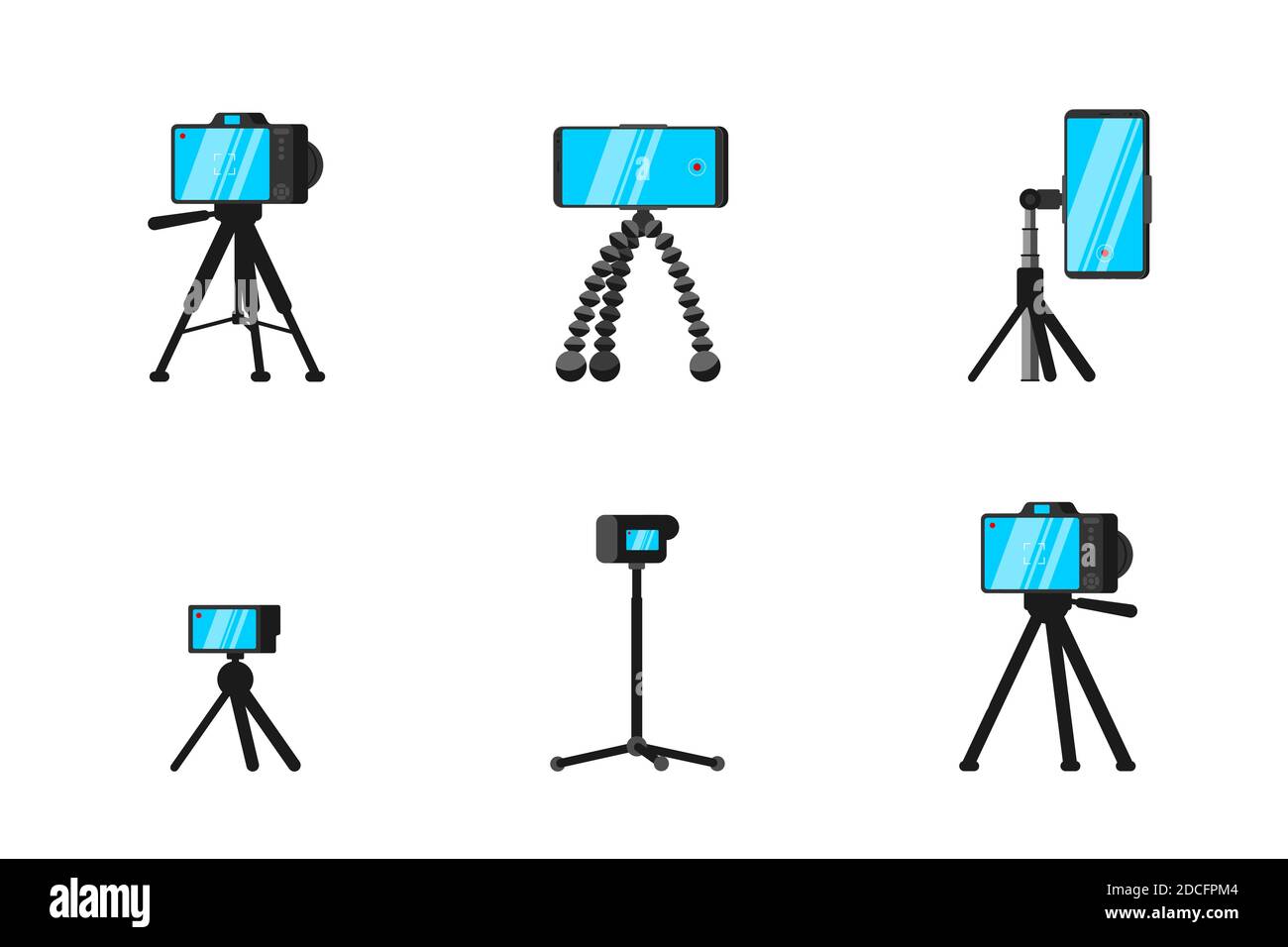 exotic mud thumb Tripod and monopod for smartphone and camera set. Blogger selfie online  streaming video professional stable photo devices. Videographer and  photographer stand equipment vector isolated illustration Stock Vector  Image & Art - Alamy