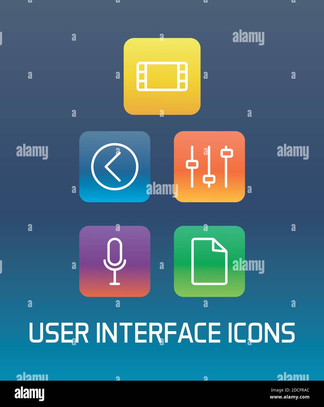 four of user interface set block gradient style icons vector ...
