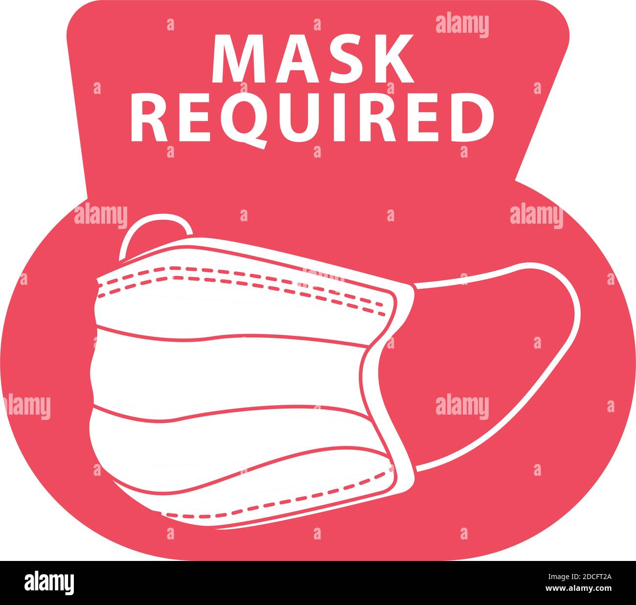 Mask Required Label mask required red color advertise label vector illustration design ...