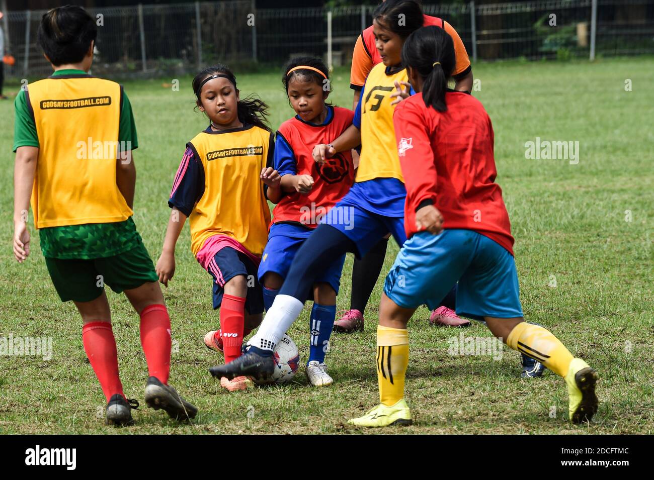 South Tangerang. 21st Nov, 2020. Players of a girl football team from