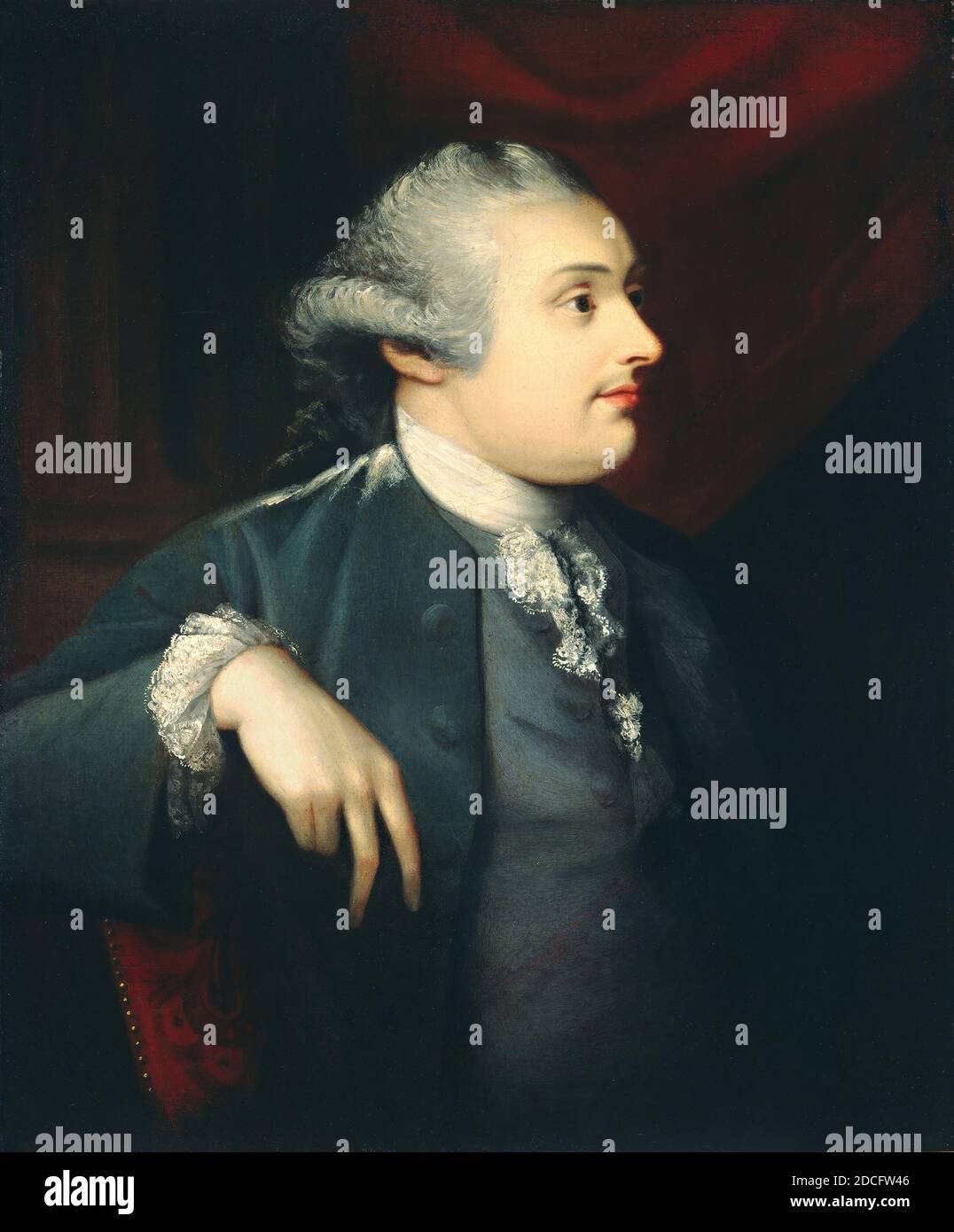 Matthew Pratt, (painter), American, 1734 - 1805, William Henry Cavendish Bentinck, 3rd Duke of Portland, c. 1774, oil on canvas, overall: 76.3 x 63.2 cm (30 1/16 x 24 7/8 in.), framed: 99.7 x 87 x 2.9 cm (39 1/4 x 34 1/4 x 1 1/8 in Stock Photo