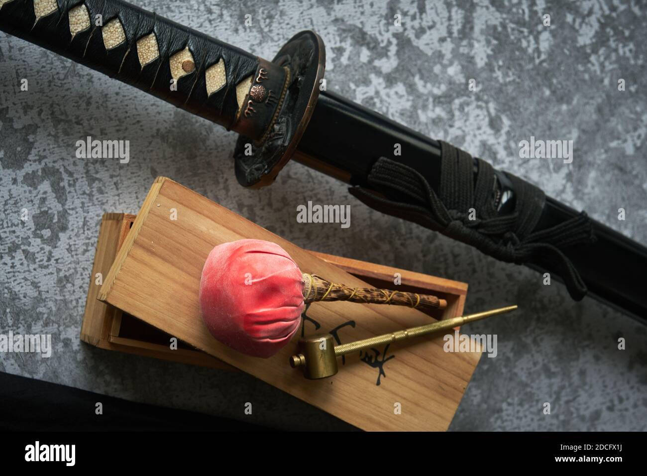close-up of the Japanese battle sword katana Stock Photo - Alamy
