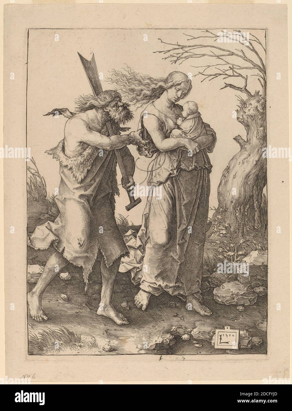 Expulsion from paradise or the expulsion of adam and eve hi-res stock ...