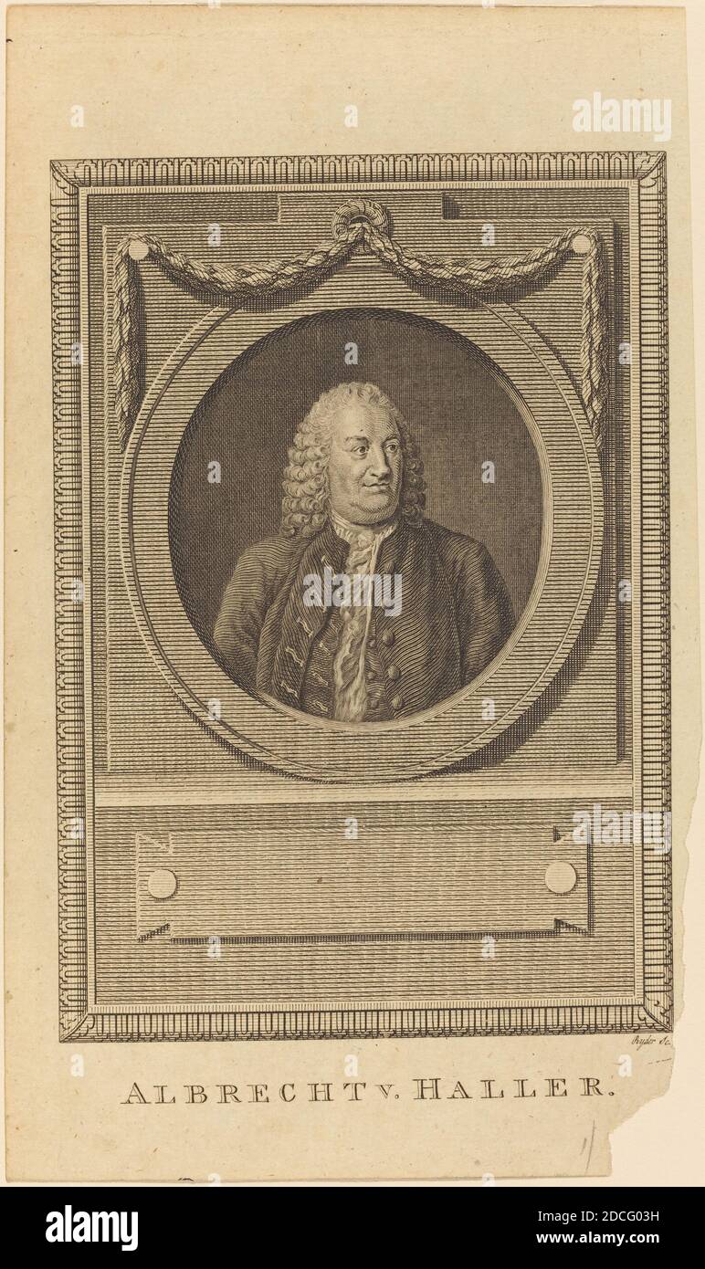 Thomas Ryder, (artist), British, 1746 - 1810, Albrecht V. Haller, etching and engraving Stock Photo