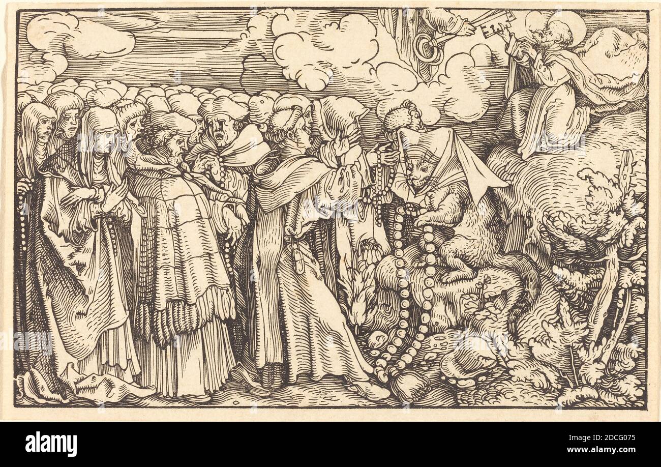 Hans Weiditz, II, (artist), German, 1500 or before - c. 1536, Allegory - Religious Frivolity, woodcut Stock Photo