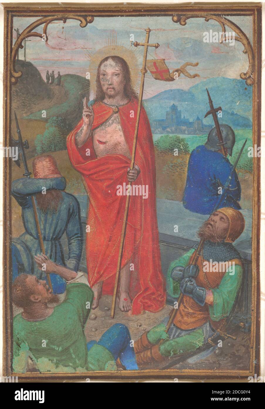 Simon Bening, (artist), Flemish, 1483/1484 - 1561, The Resurrection,  Miniature from a Book of Hours(?), (series), c. 1530, miniature on vellum,  overall: 7 x 4.8 cm (2 3/4 x 1 7/8 in Stock Photo - Alamy