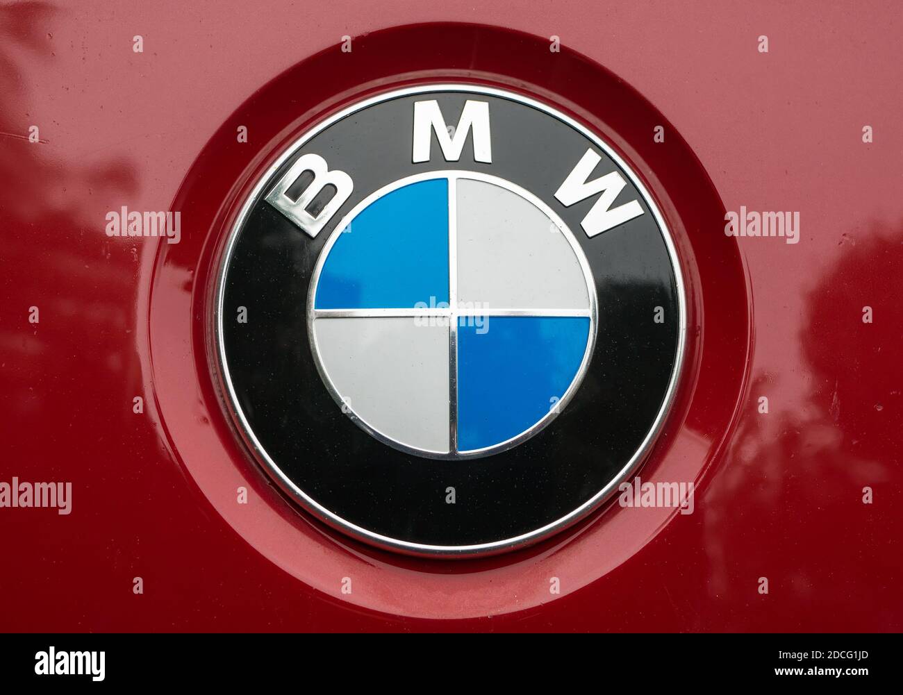 Bucharest/Romania - 10.30.2020: BMW Sign and logo close up. Famous german automobile manufacturer. Stock Photo