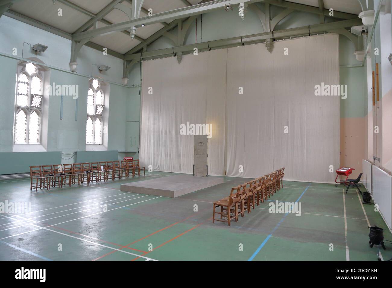Indoor sports facility at infamous Reading Prison where Oscar Wilde was incarcerated, Reading, Berkshire, UK Stock Photo