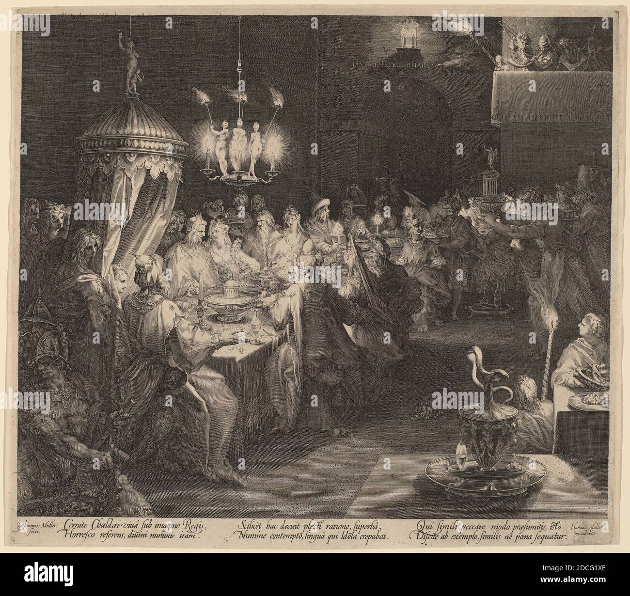 Jan Muller, (artist), Dutch, 1571 1628, Belshazzar's Feast, c. 1598