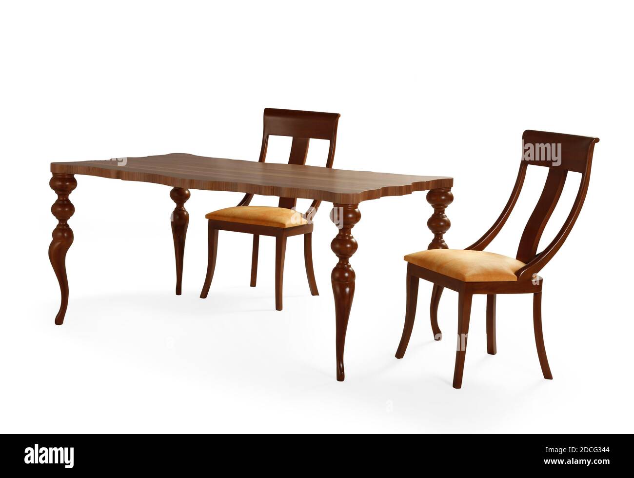 modern dining table isolated on white background Stock Photo - Alamy