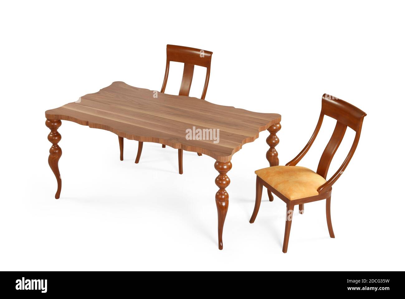 modern dining table isolated on white background Stock Photo - Alamy