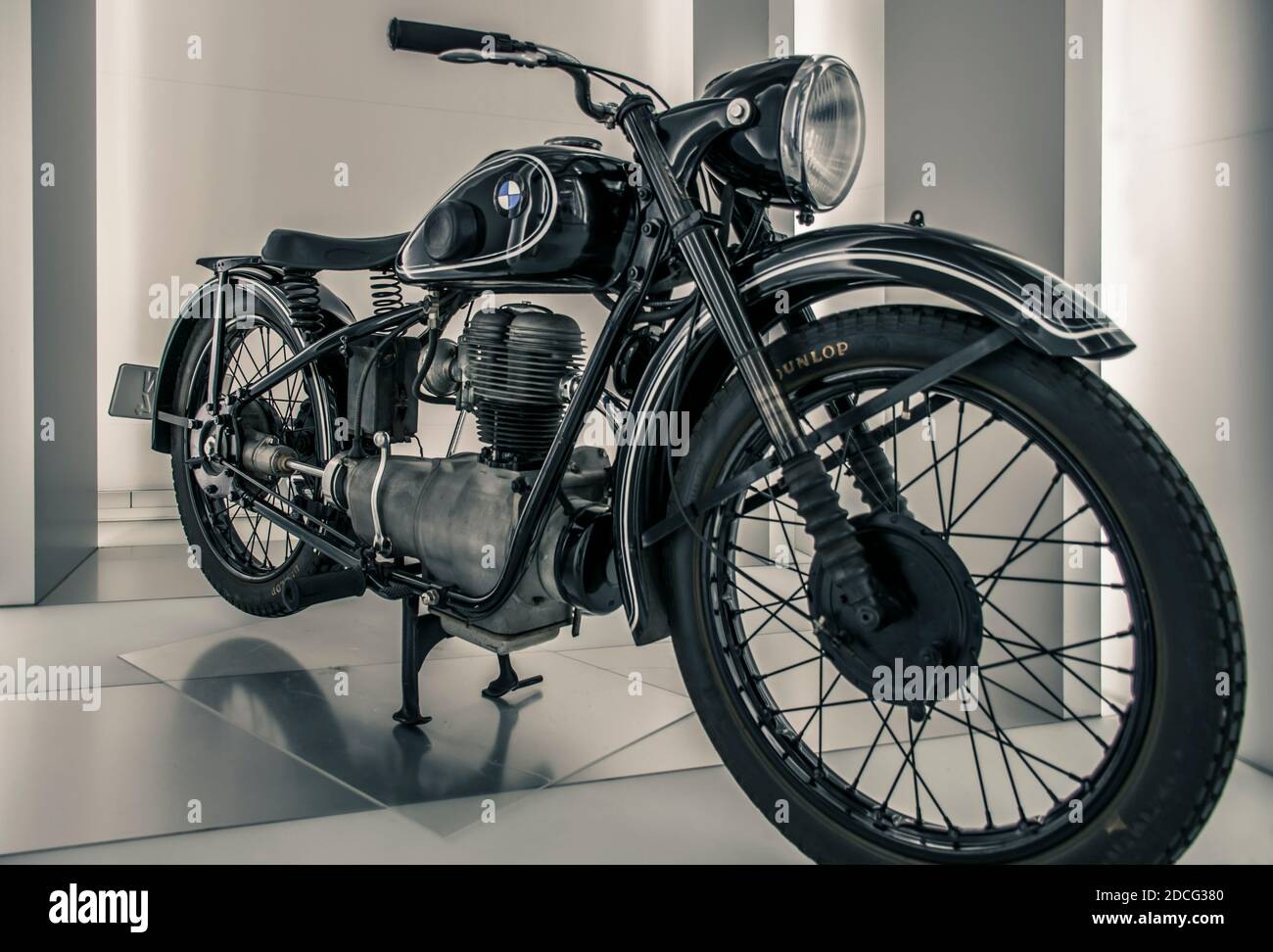 Munich/ Germany - May, 24 2019: 1949 BMW R 24 motorcycle at BMW Museum/ BMW Welt Stock Photo