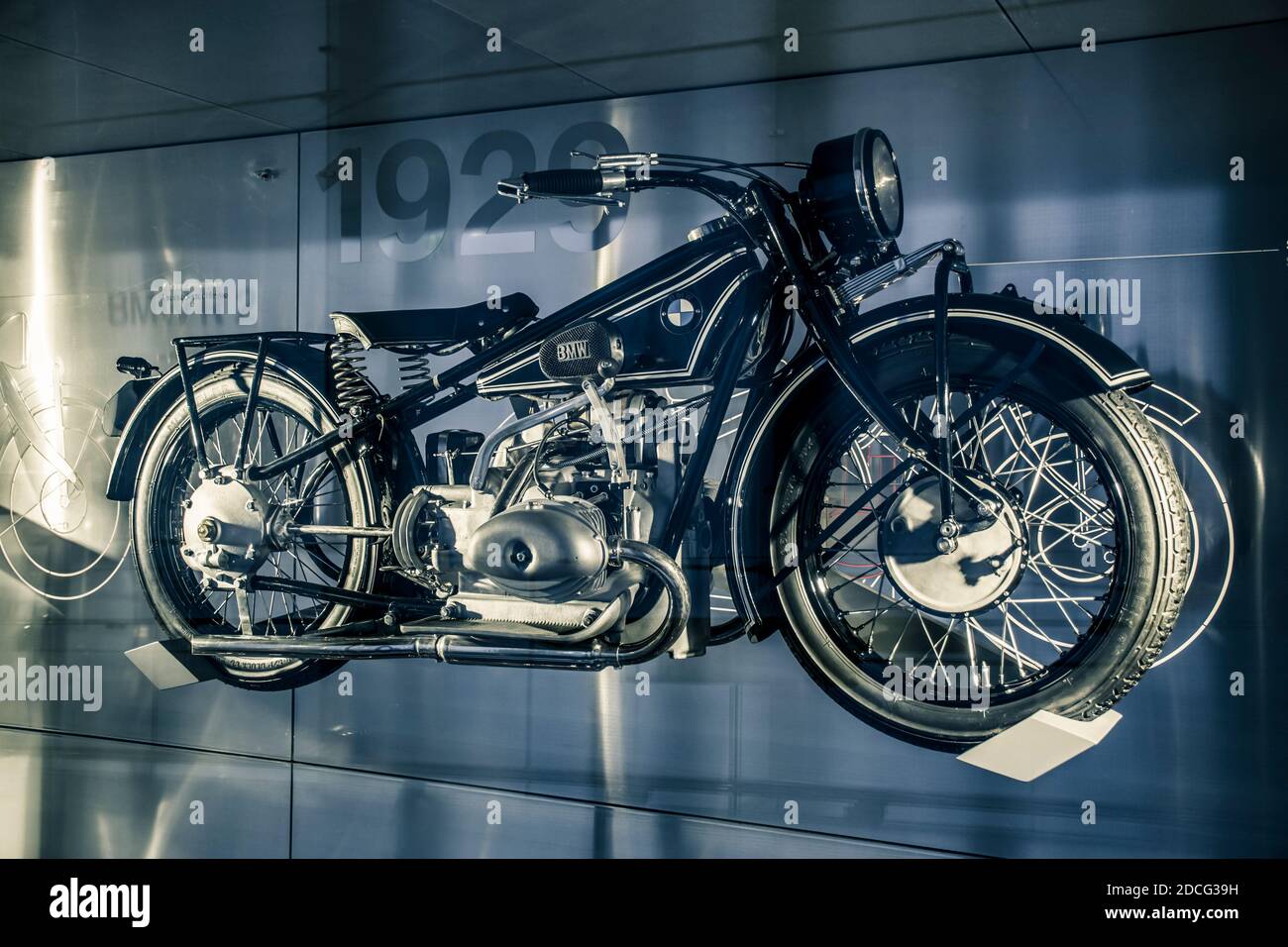Munich/ Germany - May, 24 2019: 1929 classic motocycle in BMW Museum/ BMW Welt Stock Photo