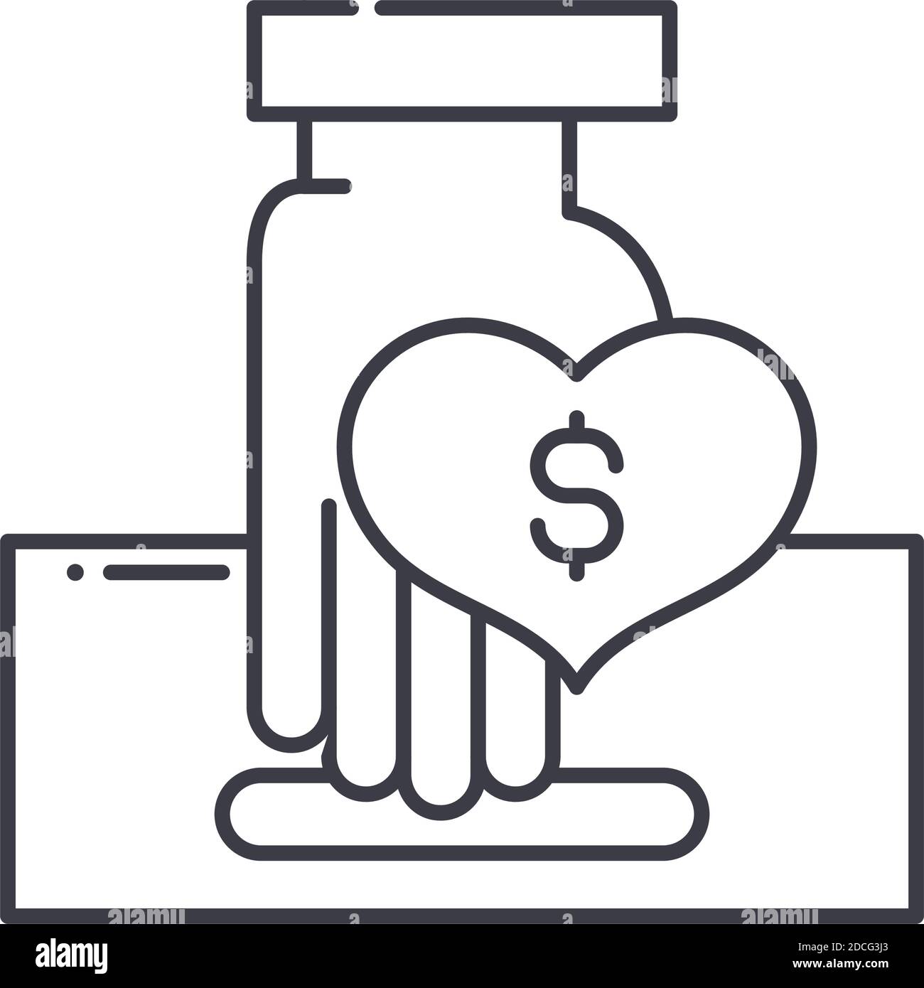 Donation concept icon, linear isolated illustration, thin line vector ...