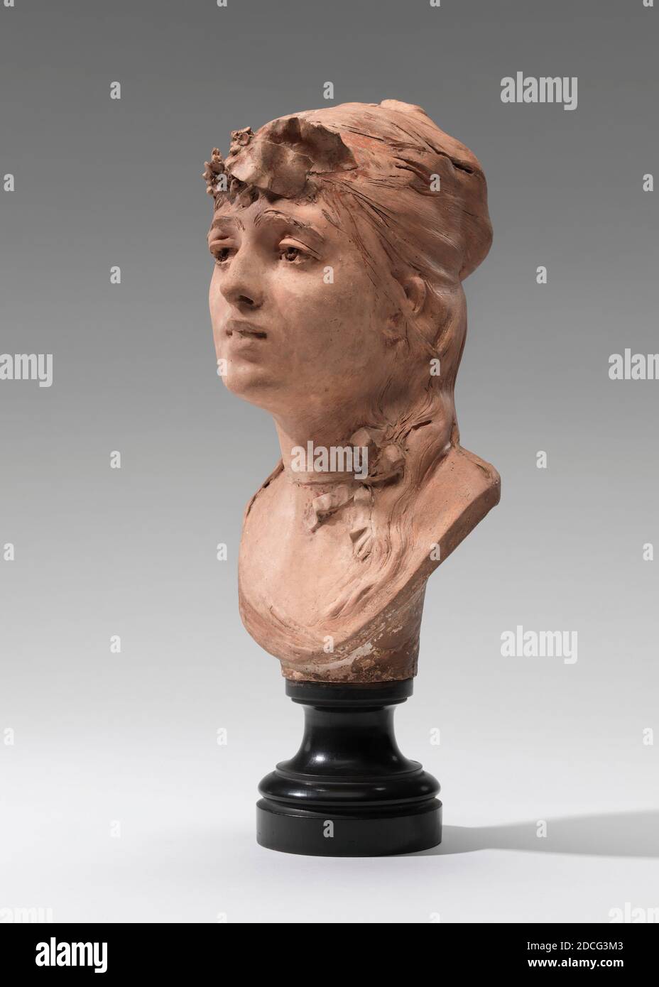 Auguste Rodin, (sculptor), French, 1840 - 1917, Bust of a Young Girl, 1868,  terracotta with plaster, overall (