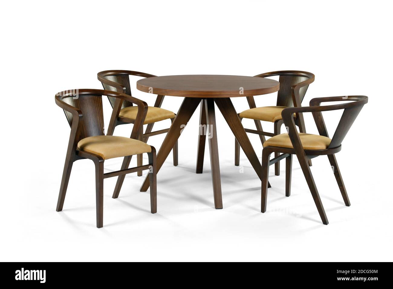 modern dining table isolated on white background Stock Photo - Alamy