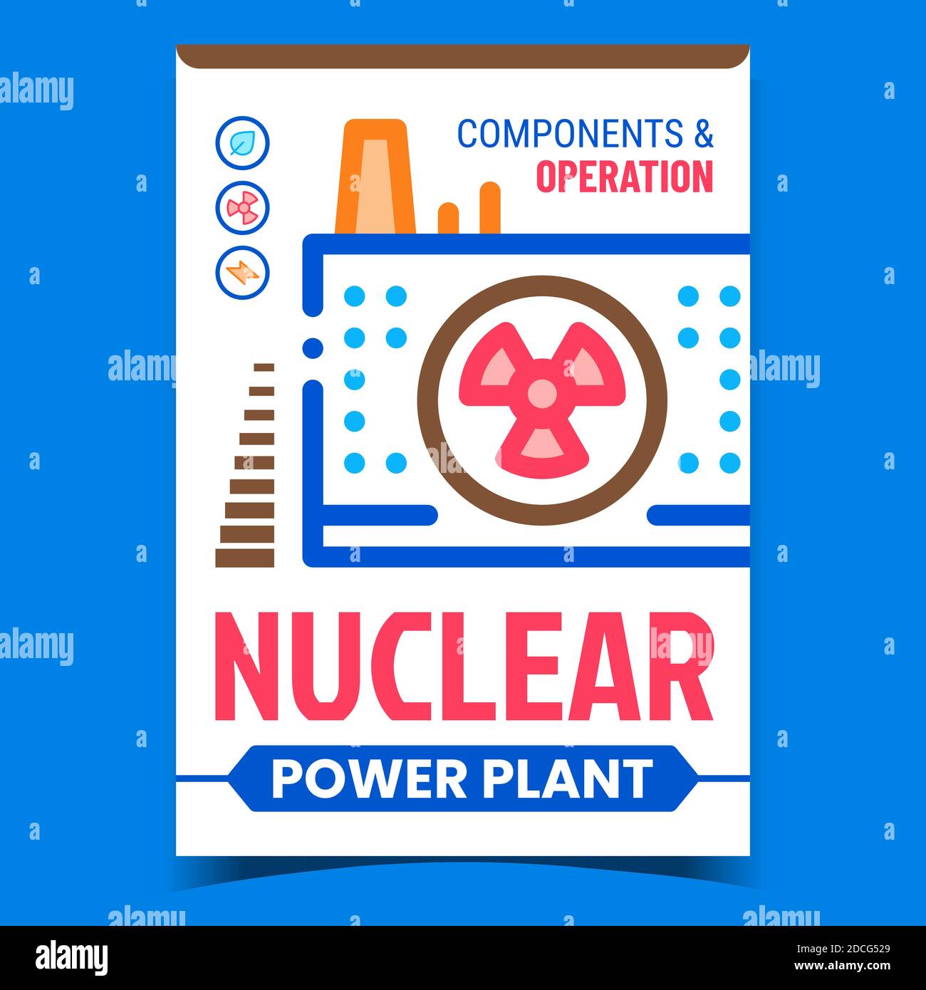 Nuclear Power Plant Creative Promo Banner Vector Stock Vector Image
